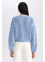 DEFACTO Regular Fit Pletený svetr s výstřihem do V