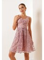 By Saygı V-Neck Lined Lace Dress