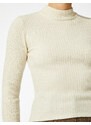Koton žebrovaný pletený svetr s vysokým límcem