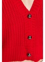 Trendyol Red Crop Pletený svetr s výstřihem do V