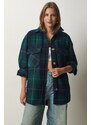 Happiness İstanbul Dámská bunda Emerald Lumberjack Fleece Shirt Jacket