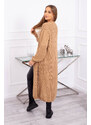 K-Fashion Dlouhý svetr s velbloudím vzorem