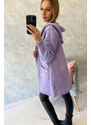K-Fashion Svetr s kapucí a kapsami hladký fialový