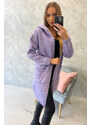 K-Fashion Svetr s kapucí a kapsami hladký fialový