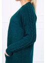 K-Fashion Svetr s kapsami zelený
