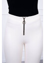 K-Fashion Kalhoty s ozdobným předním zipem ecru