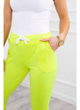 K-Fashion Bavlněné kalhoty žluté neonové