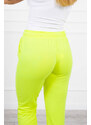 K-Fashion Bavlněné kalhoty žluté neonové