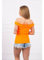 K-Fashion Španělská halenka s volánky oranžová neonová