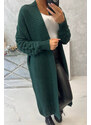 K-Fashion Bublinový svetr s rukávy tmavě zelený