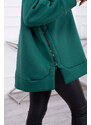 K-Fashion Zateplená mikina se zipem na boku tmavě zelená