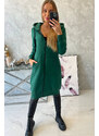 K-Fashion Zateplená dlouhá mikina s kapucí tmavě zelená