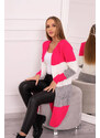 K-Fashion Pruhovaný svetr malinová + růžová