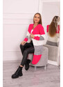 K-Fashion Pruhovaný svetr malinová + růžová