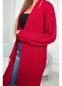 K-Fashion Kostkovaný svetr v červené vazbě