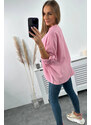 K-Fashion Mušelínová halenka s ohrnutými rukávy tmavě růžová