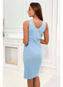 K-Fashion Svetrový set halenka + šaty modré