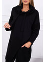 K-Fashion Oversize tunika s obálkou vpředu černá