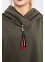 K-Fashion Tunika na zip s kapucí Oversize khaki barva