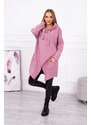 K-Fashion Oversize tunika s obálkou vpředu tmavě růžová