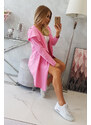 K-Fashion Volná bunda s kapucí růžová