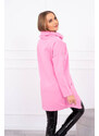 K-Fashion Oversize tunika s obálkou vpředu světle růžová