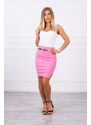 K-Fashion Pruhovaná vypasovaná sukně světle růžová