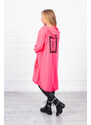 K-Fashion Bunda oversize s kapucí růžová neonová