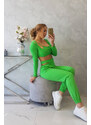 K-Fashion Sada s blůzou top zelená neonová