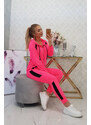 K-Fashion Sportovní sada s pruhy růžová neonová