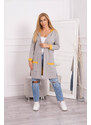 K-Fashion Dvoubarevná bunda s kapucí hořčicová+šedá