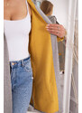 K-Fashion Dvoubarevná bunda s kapucí hořčicová+šedá