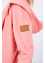 K-Fashion Dlouhý kabát s kapucí meruňkový
