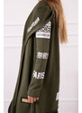K-Fashion Khaki pláštěnka s nápisy