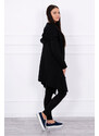 K-Fashion Volná pláštěnka s kapucí černá