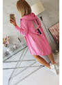 K-Fashion Světle růžový plášť s potiskem