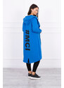 K-Fashion Oversize s potiskem v chrpově modré barvě