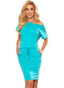 Světle modré dámské sportovní šaty s krátkými rukávy model 15443170 - numoco