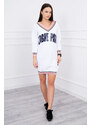 K-Fashion Šaty s drzým výstřihem Paris white+blue