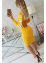 K-Fashion Otrhané šaty hořčicové barvy