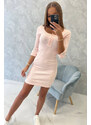 K-Fashion Šaty s knoflíkovým výstřihem pudrově růžové