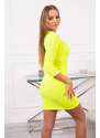 K-Fashion Šaty s knoflíkovým výstřihem žluté neonové