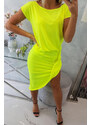 K-Fashion Asymetrické šaty žluté neonové
