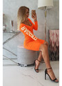 K-Fashion Otrhané oranžové neonové šaty