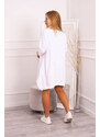 K-Fashion Šaty s potiskem a rozšířenou spodní částí bílé