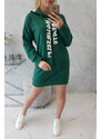 K-Fashion Oversize šaty s kapucí tmavě zelené