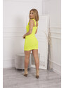 K-Fashion Žluté neonové šaty bez ramínek