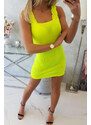 K-Fashion Žluté neonové šaty bez ramínek