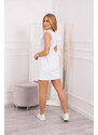 K-Fashion Šaty s volánky na bocích bílé