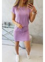 K-Fashion Viskózové šaty s krátkými rukávy do pasu fialové